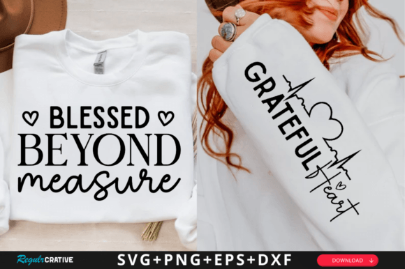 Blessed Beyond Measure Sleeve Svg Design for T-Shirt Designs