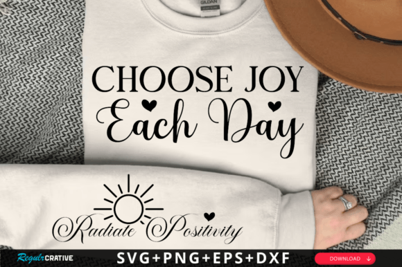 Choose Joy Each Day Sleeve Svg Design T-Shirt Designs
