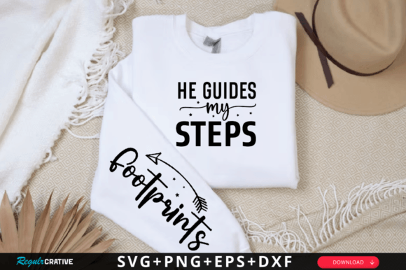He Guides My Steps Sleeve Svg Design