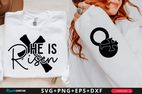 He is Risen Sleeve Svg Design for T-Shirt Designs