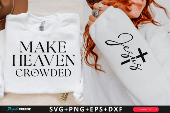Make Heaven Crowded Sleeve SVG Design for T-Shirt Designs